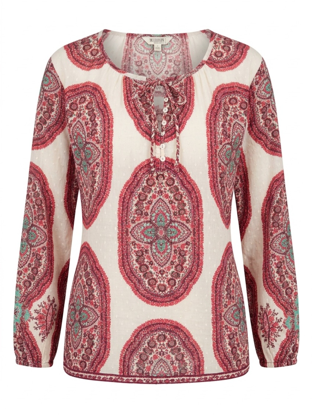 FATFACE Boho Paisley Long-Sleeve Blouse